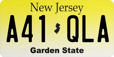 NJ license plate A41QLA