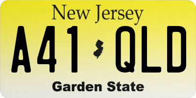 NJ license plate A41QLD