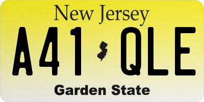 NJ license plate A41QLE