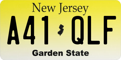 NJ license plate A41QLF