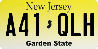 NJ license plate A41QLH