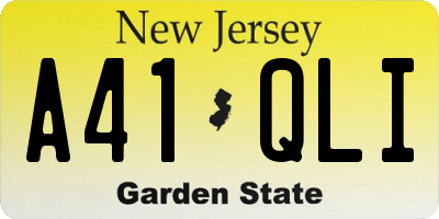 NJ license plate A41QLI