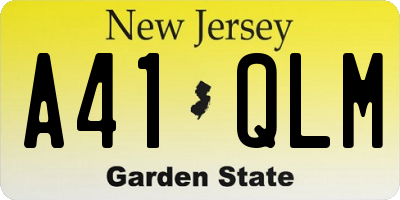 NJ license plate A41QLM