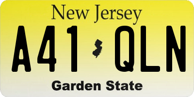 NJ license plate A41QLN