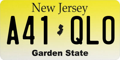 NJ license plate A41QLO