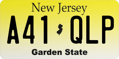 NJ license plate A41QLP