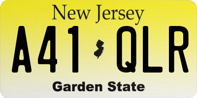 NJ license plate A41QLR