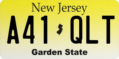 NJ license plate A41QLT