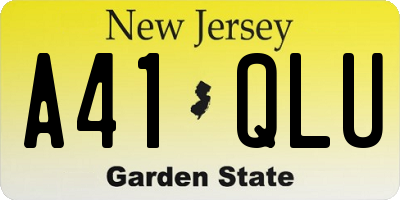 NJ license plate A41QLU