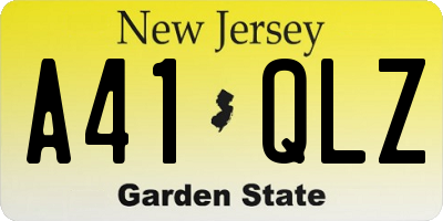 NJ license plate A41QLZ