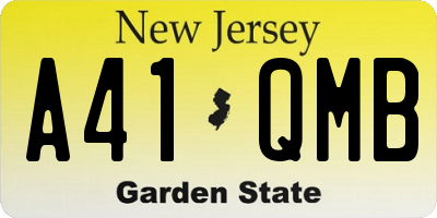NJ license plate A41QMB