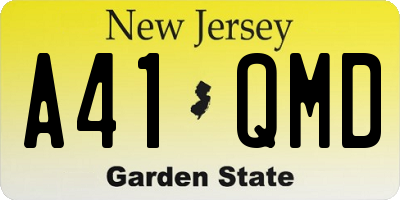 NJ license plate A41QMD