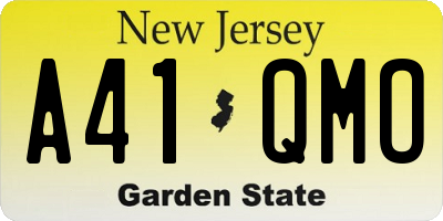 NJ license plate A41QMO