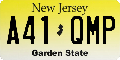 NJ license plate A41QMP