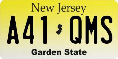 NJ license plate A41QMS