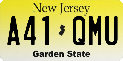 NJ license plate A41QMU