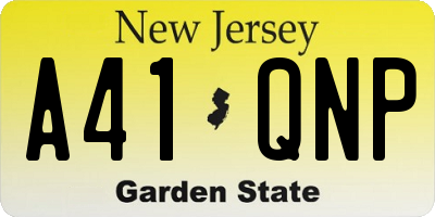 NJ license plate A41QNP