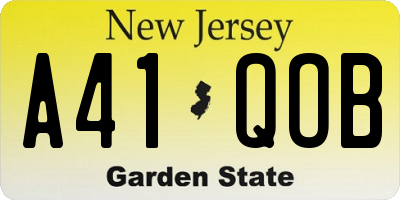 NJ license plate A41QOB