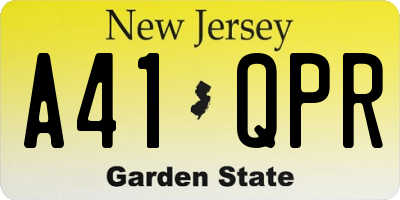 NJ license plate A41QPR