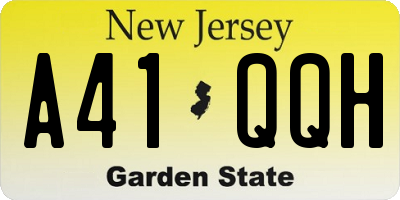 NJ license plate A41QQH
