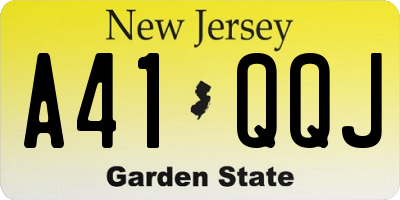NJ license plate A41QQJ