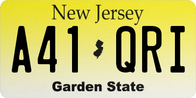 NJ license plate A41QRI