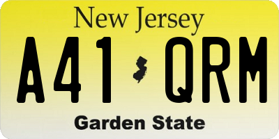 NJ license plate A41QRM