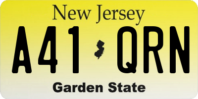 NJ license plate A41QRN