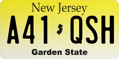 NJ license plate A41QSH