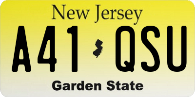NJ license plate A41QSU