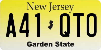 NJ license plate A41QTO
