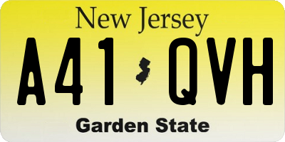 NJ license plate A41QVH