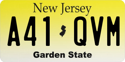 NJ license plate A41QVM