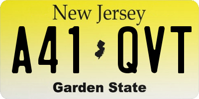 NJ license plate A41QVT