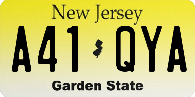 NJ license plate A41QYA