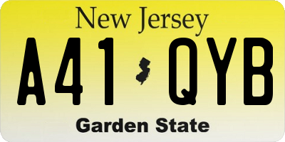 NJ license plate A41QYB