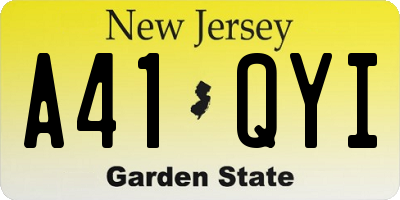 NJ license plate A41QYI