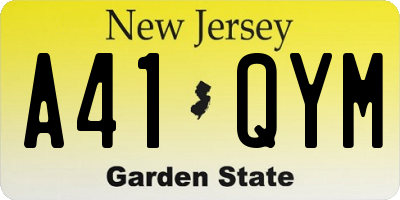 NJ license plate A41QYM