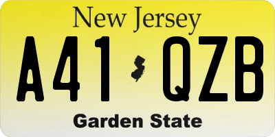 NJ license plate A41QZB