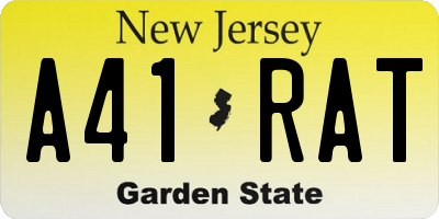 NJ license plate A41RAT