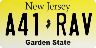 NJ license plate A41RAV