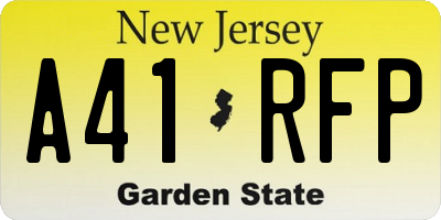 NJ license plate A41RFP
