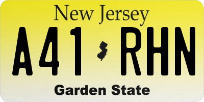 NJ license plate A41RHN