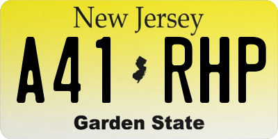 NJ license plate A41RHP