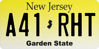 NJ license plate A41RHT