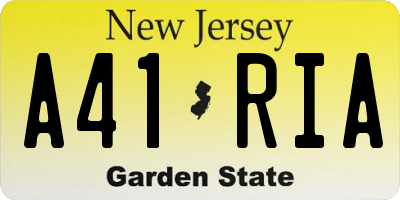 NJ license plate A41RIA