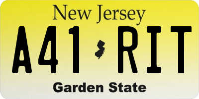 NJ license plate A41RIT