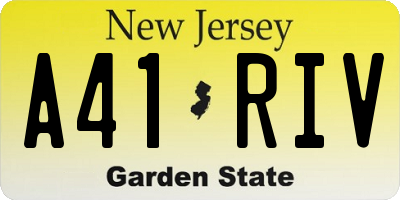 NJ license plate A41RIV