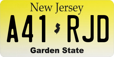 NJ license plate A41RJD