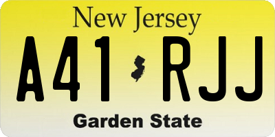 NJ license plate A41RJJ